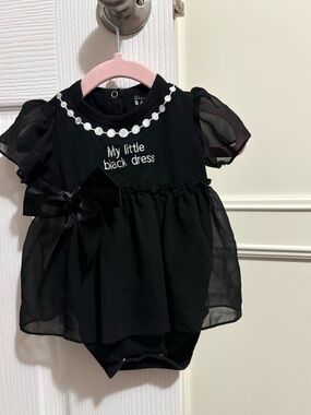 My Little Black Dress Baby Dress with Bow - 3/6M